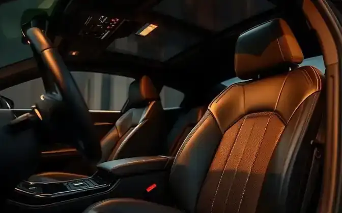 Executive Sedan luxury interior — Mercedes E 300, Lexus ES / TX, or Cadillac XT6